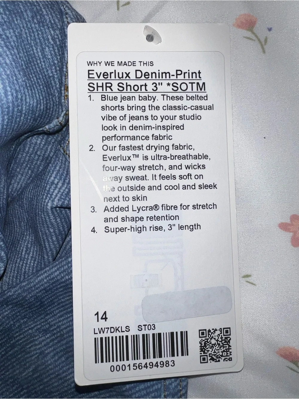 lululemon athletica High-Waist Light Blue Denim-Effect Shorts